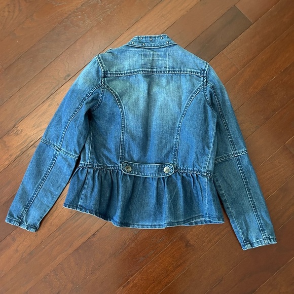 Guess Jeans Guess? Girls M 10/12 Denim Jacket hand decorated bling excellent - Picture 8 of 8